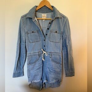 Billabong Romper Light Wash Denim Chambray XS Small